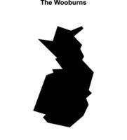 The Wooburns, England blank outline map vector