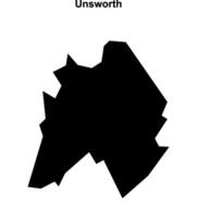 Unsworth, England blank outline map vector