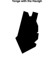 Tonge with the Haulgh, England blank outline map vector