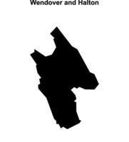 Wendover and Halton, England blank outline map vector