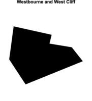 Westbourne and West Cliff, England blank outline map vector
