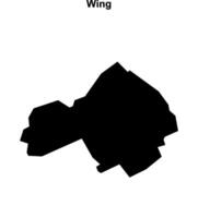 Wing, England blank outline map vector