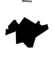 Wibsey, England blank outline map vector