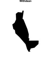 Withdean, England blank outline map vector