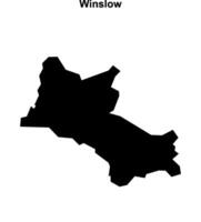 Winslow, England blank outline map vector