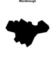 Worsbrough, England blank outline map vector