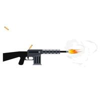 Weapon. Shooting from a rifle weapon. vector