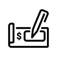 Simple icon bank check vector