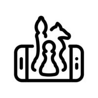 Simple icon chess on smartphone vector