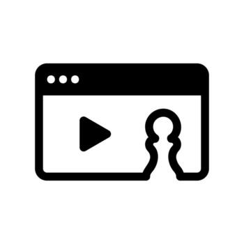 Chess Tutorial Icon with a Pawn in a Player Window vector