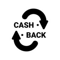 Cashback Reward Program Icon with Circular Arrows and Text vector