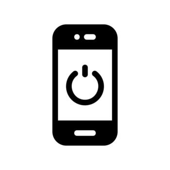 Simple icon smartphone device shutdown and power on indicator vector