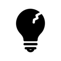 Simple icon light bulb broken vector