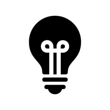 Light Bulb Icon with a Stylized Double-Loop Filament vector