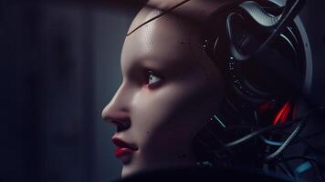 Artificial Intelligence Rising Through Metallic Veins Flow video
