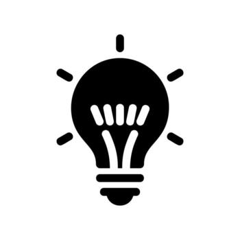 Shining Idea Symbol with an Abstract Grille Element Inside vector