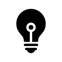 Simple Black Lightbulb Icon Representing a Bright Idea vector