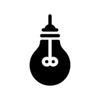 Shining Light Bulb Icon with Stylized Filament and Light Rays vector