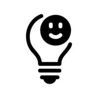Simple light bulb icon, good mood vector