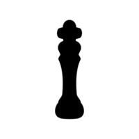 Solid Black Silhouette Icon of a Classic Chess chess, king vector