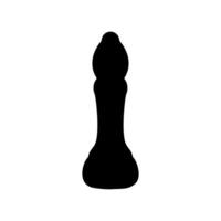 Solid Black Silhouette Icon of a Classic Chess Bishop Figure vector