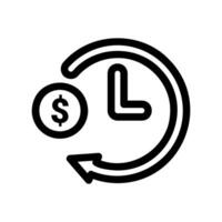 Time is Money Concept Icon with Clock and Dollar Symbol in a Cycle vector