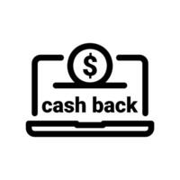 Simple icon piggy bank online the return of cashback vector