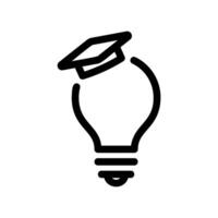 Simple icon light bulb, trainee vector