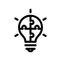 A light bulb made of puzzles as a symbol of solving a problem vector