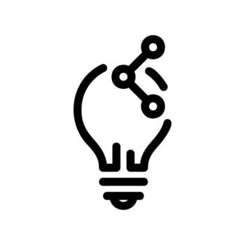 Lightbulb Icon with an Internal Network Structure Symbol vector