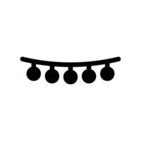 Simple black icon light bulb garland vector