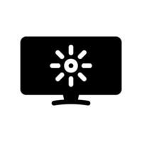 Simple black icon monitor brightness vector