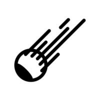 Simple black icon falling meteorite vector