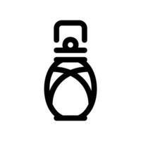 Simple black icon kerosene lamp with a carrying handle vector