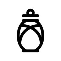 Simple black icon kerosene lamp with a lid vector
