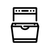 Simple black icon empty dishwasher vector