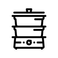 Simple black icon double boiler with a lid vector
