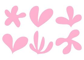 abstract foliage shape in pink color vector
