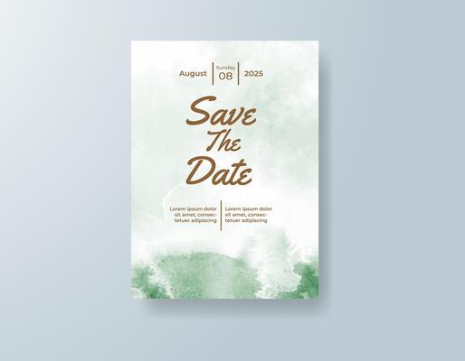 Spring wedding invitation with floral watercolor touches.