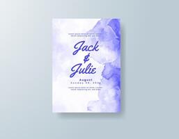 Unique wedding card with watercolor pattern and modern font. vector