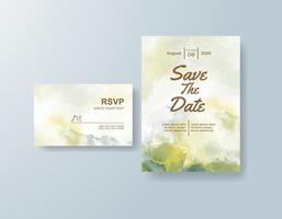 Modern abstract watercolor wedding card layout. vector