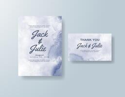 Whimsical wedding invitation with hand-drawn watercolor elements. vector
