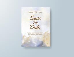 Gold-foiled names paired with a watercolor background. vector