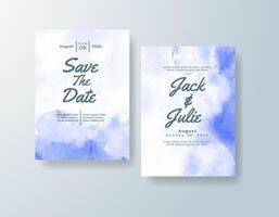 Ethereal watercolor details card in dusty blue tones with a botanical theme vector
