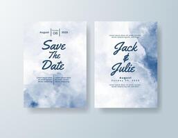 Custom watercolor wedding suite in lavender tones with a beach theme vector