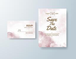 Delicate watercolor RSVP card in sage green tones with a tropical theme vector