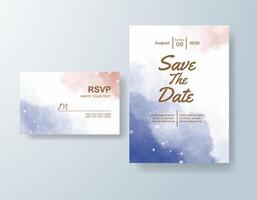 Artistic watercolor RSVP card in peach tones with a rustic theme vector