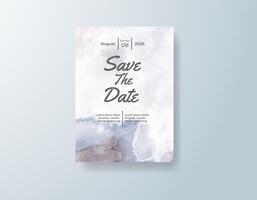 Vintage watercolor save-the-date in mauve tones with a classic theme vector