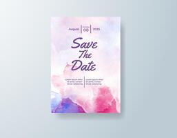 Whimsical watercolor save-the-date in plum tones with a garden theme vector