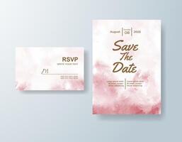 Handcrafted watercolor RSVP card in champagne tones with a botanical theme vector